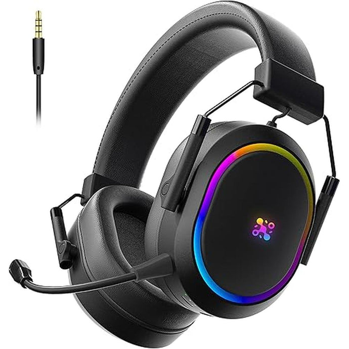 Wireless Gaming Headset for PS5 PS4, 2.4 Ghz Bluetooth Gaming Headphones with Noise Cancelling Microphone, Surround Sound Gamer Headsets for PC Mobile Laptop Xbox Nintendo Switch Mac