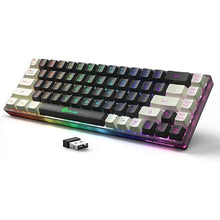 Load image into Gallery viewer, 65% Wireless Gaming Keyboard: LED Backlit, 68 Keys, Ultra-Compact, Anti-ghosting, No-Conflict Wireless Keyboard for PC Laptop Windows Gamer(Black-White)
