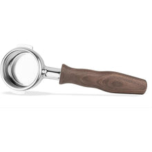 Load image into Gallery viewer, LILQ 58mm Bottomless Naked 2 Ears Portafilter Compatible with E61 Grouphead Machines– Includes 18–20g Basket (Walnut, 58mm For E61)
