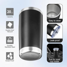 Load image into Gallery viewer, 20oz Tumbler with Lid and Straw Double Wall Powder Coated Vacuum Insulated Coffee Tumbler Stainless Steel Insulated Travel Coffee Mug Spill-Proof Thermal Cup for Hot and Cold Beverage,Black
