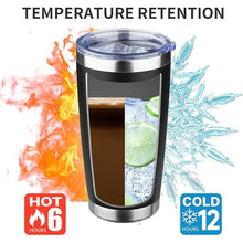 Load image into Gallery viewer, 20oz Tumbler with Lid and Straw Double Wall Powder Coated Vacuum Insulated Coffee Tumbler Stainless Steel Insulated Travel Coffee Mug Spill-Proof Thermal Cup for Hot and Cold Beverage,Black
