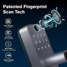 Load image into Gallery viewer, Keyless Entry Door Lock with Gateway and Door Sensor: Smart Lock with Fingerprint - Keypad Lock with App Control - Digital Lock for Front Door - Smart Lock for Garage, Home, Office, Rental
