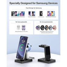Load image into Gallery viewer, NANAMI 30W USB C Charger for Samsung Devices, 3 in 1 Charging Station for Samsung Galaxy Watch 7/6/5/4/3, Stand for Galaxy S25 S24 Ultra S23 S22 S21 Note20 A55 A54, for iPhone 15/16 Pro Max, Buds Pro
