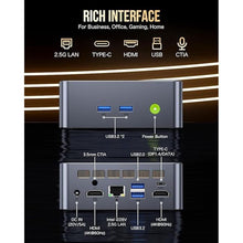 Load image into Gallery viewer, GMKtec M3 Plus Mini PC with Intel Core i9 12900HK(14C/20T 5.0 GHz), 32GB DDR4 RAM+2TB NVMe SSD, Windows 11 Pro Mini Desktop Computer Triple 4K Display, WiFi 6, BT5.2, USB-C
