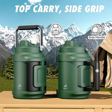 Load image into Gallery viewer, 64oz Insulated Water Bottle for Outdoors: 2-in-1 Straw Spout Lid, Dual Handle, Leakproof, Keep Cold 36H, Half Gallon Stainless Steel Water Jug for Sports, Camping, Gym, Work, Beach, Fishing (Forest)
