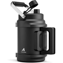 Load image into Gallery viewer, 64 oz Insulated Water Bottle for Gym: 2-in-1 Straw Spout Lid, Dual Handle, Leakproof, Keep Cold 36H, Half Gallon Stainless Steel Water Jug for Travel, Hiking, Cycling, Park, Workout, Picnic (Midnight)
