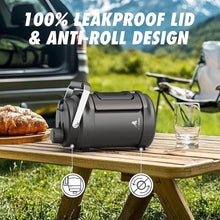 Load image into Gallery viewer, 64 oz Insulated Water Bottle for Gym: 2-in-1 Straw Spout Lid, Dual Handle, Leakproof, Keep Cold 36H, Half Gallon Stainless Steel Water Jug for Travel, Hiking, Cycling, Park, Workout, Picnic (Midnight)
