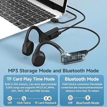 Load image into Gallery viewer, Bone Conduction Swimming Headphones,Waterproof IP68,Wireless Bluetooth 5.3 Earphones with Microphone, Built-in 32GB MP3 Open Ear Bluetooth Headphones for Running,Swimming,Diving

