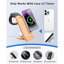 Load image into Gallery viewer, 3 in 1 Charging Station for iPhone,Foldable Travel Charger Stand Multiple Devices for iPhone 16 15 14 13 12 11 X Pro Max &amp; Apple Watch-Wireless Charger for AirPods,Compatible with Android Phone Orange
