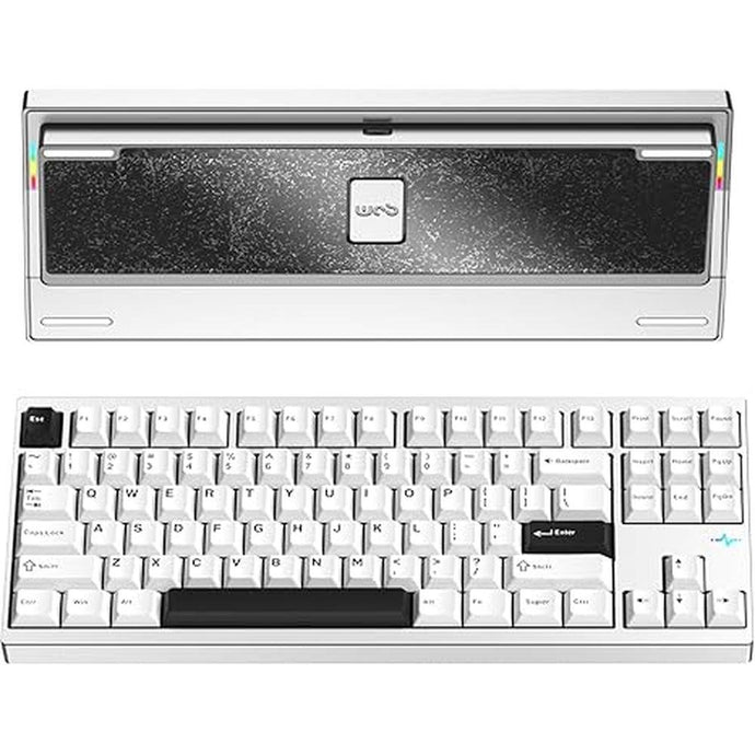 WOBKEY Crush 80 Reboot CNC Aluminum 5-Second Quick-Release Triple-Mode Connectivity Mechanical Keyboard with Superior Acoustics (Lite Silver)