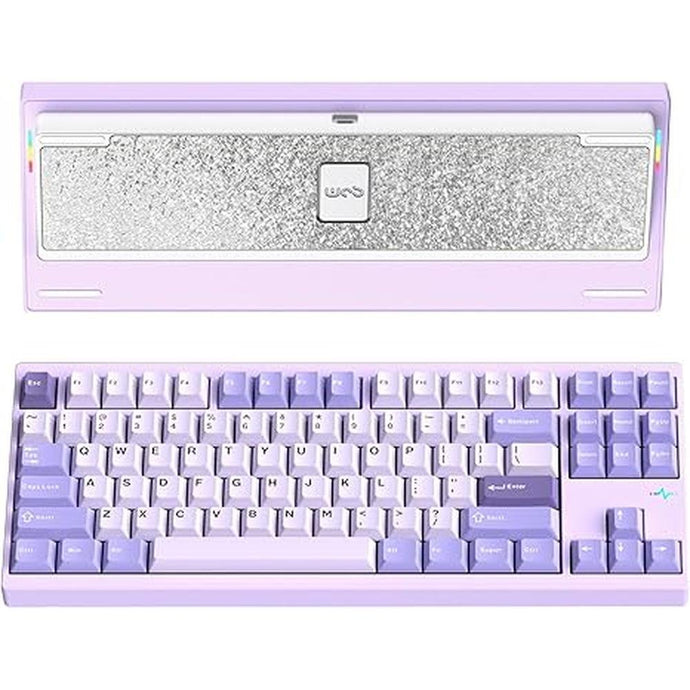 WOBKEY Crush 80 Reboot CNC Aluminum 5-Second Quick-Release Triple-Mode Connectivity Mechanical Keyboard with Superior Acoustics (Pro Purple)