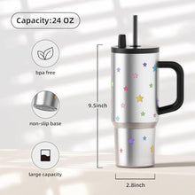 Load image into Gallery viewer, SDGA 24 OZ Leak Proof Tumbler with Handle, Ceramic Lined Insulated Travel Coffee Mug with Lid and Straw, Insulated Metal Water Bottle Stainless Steel, Ice Coffee Thermal Cup BPA Free for Women, Star
