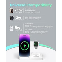 Load image into Gallery viewer, Wireless Charger Charging Station: 3 in 1 Charger Stand for Apple Multiple Devices Product for iPhone 16 15 14 Pro Max 13 12 11 for Watch 10 9 8 7 6 5 4 3 2 SE &amp; Ultra for Airpods 4 3 2 Pro

