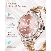 Load image into Gallery viewer, Smart Watches for Women (Answer/Make Call) with Diamonds, 1.3”HD Screen Bluetooth Smartwatch for Android iOS Phones, IP68 Waterproof Fitness Activity
