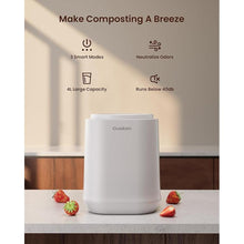 Load image into Gallery viewer, Electric Composter for Kitchen, 4L Smart Countertop Compost Bin, Odorless | Low Noise | No Leaking | Turn Food Waste into Fertilizer Within 3 Hrs, Indoor Food Recycler Compost Machine, White
