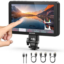 Load image into Gallery viewer, NEEWER F700 7" Camera Field Monitor, 2000nit HD 1920x1080 IPS Touch Screen with 3D LUT, 4K HDMI Loop in/Out with Peak Focus DSLR Video Assist HDR Waveform, Cold Shoe Mount, Battery Not Included
