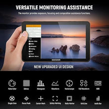 Load image into Gallery viewer, NEEWER F700 7" Camera Field Monitor, 2000nit HD 1920x1080 IPS Touch Screen with 3D LUT, 4K HDMI Loop in/Out with Peak Focus DSLR Video Assist HDR Waveform, Cold Shoe Mount, Battery Not Included
