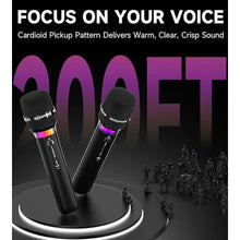 Load image into Gallery viewer, Wireless Microphone, Rechargeable Wireless Dual Microphones with One-to-One Chip Connection and LED Lights, 40H Duration, 200FT Range Receiving, Less Latency Karaoke Microphone for Singing
