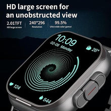 Load image into Gallery viewer, Smart Watch with Earbuds, 2.01 Inch HD Touch Screen Smart Watch for Men Women, Bluetooth Call Fitness Watch for IOS for Android (Black Steel)
