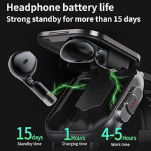 Load image into Gallery viewer, Smart Watch with Earbuds, 2.01 Inch HD Touch Screen Smart Watch for Men Women, Bluetooth Call Fitness Watch for IOS for Android (Black Steel)
