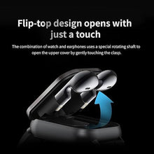 Load image into Gallery viewer, Smart Watch with Earbuds, 2.01 Inch HD Touch Screen Smart Watch for Men Women, Bluetooth Call Fitness Watch for IOS for Android (Black Steel)
