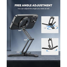 Load image into Gallery viewer, Magnetic Pocket Phone Tripod Foldable Compatible with Magsafe for iPhone 16/15/14/13/12 Plus Pro Max Series, MG03 PRO Aluminium Smartphone Mini Tripod Cell Phone Stand Magnet Quick Mount
