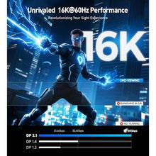Load image into Gallery viewer, Cable Matters [VESA Certified] 80Gbps DisplayPort 2.1 Cable - 6.6ft / 2m, DP80 Cable with 16K 60Hz, 8K 240Hz, 4K 240Hz, FreeSync, G-SYNC and HDR for Gaming Monitor, PC, RTX 4080/4090, RX 7900, Black
