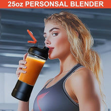 Load image into Gallery viewer, Portable Blender, 25oz Personal Blender for Smoothies and Shakes with 6 Blades, USB C Rechargeable Mini Personal Size Blenders,Fruit Juice Mixer for Home/Office/Travel/Gym (Black)

