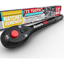 Load image into Gallery viewer, 1/2&quot; Drive Ratchet, 72-Tooth Ratchet Handle, 11 Inch Quick Release Reversible Ratchet Wrench, CR-V Steel, Mechanical Maintenance, Automobile and Motorcycle Repair
