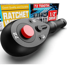 Load image into Gallery viewer, 1/2&quot; Drive Mini Ratchet, 72-Tooth Ratchet Handle, 13.5 cm Quick Release Reversible Ratchet Wrench, CR-V Steel, Automotive Repair, Home Improvement and Mechanical Work
