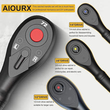 Load image into Gallery viewer, 3PCS Stubby Ratchet Set, 1/4&#39;&#39;, 3/8&#39;&#39;, 1/2&#39;&#39; Drive Mini Ratchet Handle, 72-Tooth Quick Release Reversible Wrench, CR-V Steel, Mechanical Maintenance, Bicycle Repair, DIYer
