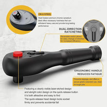 Load image into Gallery viewer, 3PCS Stubby Ratchet Set, 1/4&#39;&#39;, 3/8&#39;&#39;, 1/2&#39;&#39; Drive Mini Ratchet Handle, 72-Tooth Quick Release Reversible Wrench, CR-V Steel, Mechanical Maintenance, Bicycle Repair, DIYer
