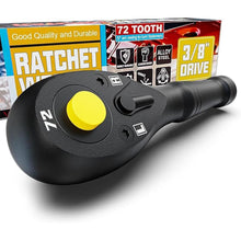 Load image into Gallery viewer, 3/8&quot; Drive Mini Ratchet, 72-Tooth Ratchet Handle, 10.5 cm Quick Release Reversible Ratchet Wrench, CR-V Steel, Automotive Repair, Home Improvement and Mechanical Work
