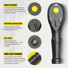 Load image into Gallery viewer, 3/8&quot; Drive Mini Ratchet, 72-Tooth Ratchet Handle, 10.5 cm Quick Release Reversible Ratchet Wrench, CR-V Steel, Automotive Repair, Home Improvement and Mechanical Work

