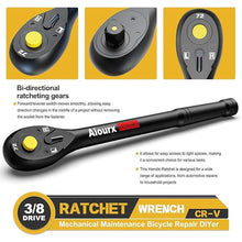 Load image into Gallery viewer, 3/8&quot; Drive Ratchet, 72-Tooth Ratchet Handle, 9 Inch Quick Release Reversible Ratchet Wrench, CR-V Steel, Mechanical Maintenance, Automobile and Motorcycle Repair
