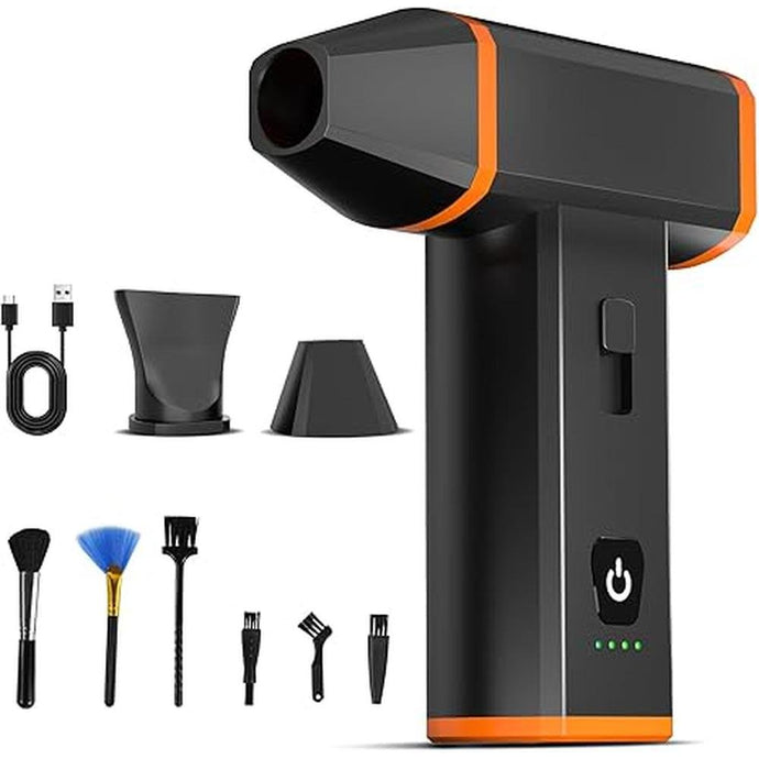 Compressed Air Duster, 130000PRM Cordless Electric Air Duster with LED Light, Multi-Gear Adjustment Mini Blower with Rechargeable Battery, Dust Blower for Car, Computer, Keyboard, Outdoors, House