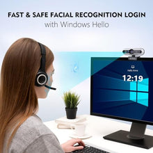Load image into Gallery viewer, TOALLIN 2K QHD Webcam with Windows Hello, Facial Recognition Web Camera, 5 Million Pixels, Auto-Focus Computer Camera, USB Webcam with Microphone &amp; Privacy Shutter
