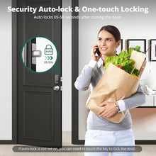 Load image into Gallery viewer, DS10 Keyless Entry Door Lock with Fingerprint, Electronic Keypad, 2 Keys, Auto-Lock &amp; One Touch Locking, Easy Installation, Satin Nickel
