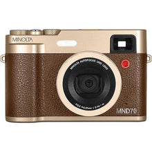 Load image into Gallery viewer, Minolta MND70 Retro 48 MP Autofocus Digital Camera with 5K Ultra HD Video, Rear Selfie Lens &amp; WiFi, Gold
