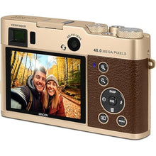 Load image into Gallery viewer, Minolta MND70 Retro 48 MP Autofocus Digital Camera with 5K Ultra HD Video, Rear Selfie Lens &amp; WiFi, Gold
