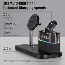 Load image into Gallery viewer, Magnetic Wireless Charger for Samsung,3 in 1 Wireless Charging Station Alarm Clock,Nightstand Charging Station for Samsung Galaxy S24/S23/S22/S21,Galaxy Watch 7/6/4/5,Galaxy Buds/Pro (Black)
