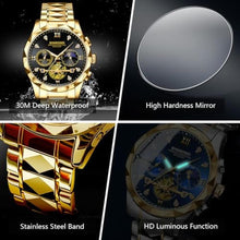 Load image into Gallery viewer, BINBOND Watches for Men Stainless Steel Luxury Dress Business Diamond Roman Numeral Big Face Dial Multifunction Chronograph Mens Wrist Watch Waterproof Luminous
