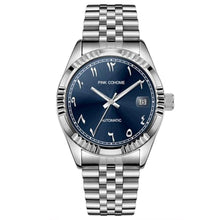 Load image into Gallery viewer, Boyarca Luxury Steel Arabic Numbers Mechanical Watches Automatic Movement Urdu Numerals Mechanical Watch 38mm Men s Wrist Watch with Luminous Waterproof Date (Blue)
