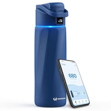 Load image into Gallery viewer, WATERH Smart Water Bottle with Reminder to Drink Water, 24oz BPA-Free Stainless Steel Vacuum Insulated Water Bottle, Wide Mouth Water Tracker Bottle with APP, Ideal for Gift - Blue

