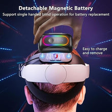 Load image into Gallery viewer, 10000mAh Battery Head Strap for Meta Quest 3s/3 with Cool RGB and Magnetic Battery Design,for Oculus Quest 3/3s Accessories Extra VR Playtime Premium Comfort &amp; Adjustable, Reduce Facial Stress
