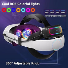 Load image into Gallery viewer, 10000mAh Battery Head Strap for Meta Quest 3s/3 with Cool RGB and Magnetic Battery Design,for Oculus Quest 3/3s Accessories Extra VR Playtime Premium Comfort &amp; Adjustable, Reduce Facial Stress
