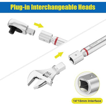 Load image into Gallery viewer, Adjustable Digital Torque Wrench, 1.5-99.6 Ft.lb/2-135 Nm, Hvac Torque Wrench with 45mm Jaw, 1/2 Drive Ratchet, ±1% Accuracy, Vibration, Buzzer and LED Indicator for Split AC, Moto, Car

