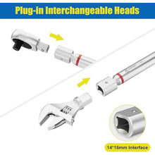 Load image into Gallery viewer, Adjustable Digital Torque Wrench, 2.2-147.5 Ft.lb/3-200 Nm, Hvac Torque Wrench with 45mm Jaw, 1/2 Drive Ratchet, ±1% Accuracy, Vibration, Buzzer and LED Indicator for Split AC, Moto, Car
