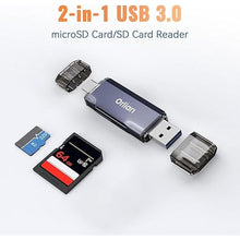 Load image into Gallery viewer, USB 3.0 microSD/SD Card Reader Dual USB A &amp; C Memory Card Reader Adapter 5Gbps Type C TF Card Reader for SD, SDHC, SDXC, RS-MMC, MMC, microSD, microSDHC, microSDXC(SD Card Not Included)
