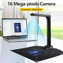 Load image into Gallery viewer, SHUAIGUO Document Camera Book Scanner A3 A4 Size with LED Fill Light HD 16 Mega-pixels High Speed Scanning Support Multi-Language OCR Software USB Port Compatible with Windows for ID Cards Passport Bo

